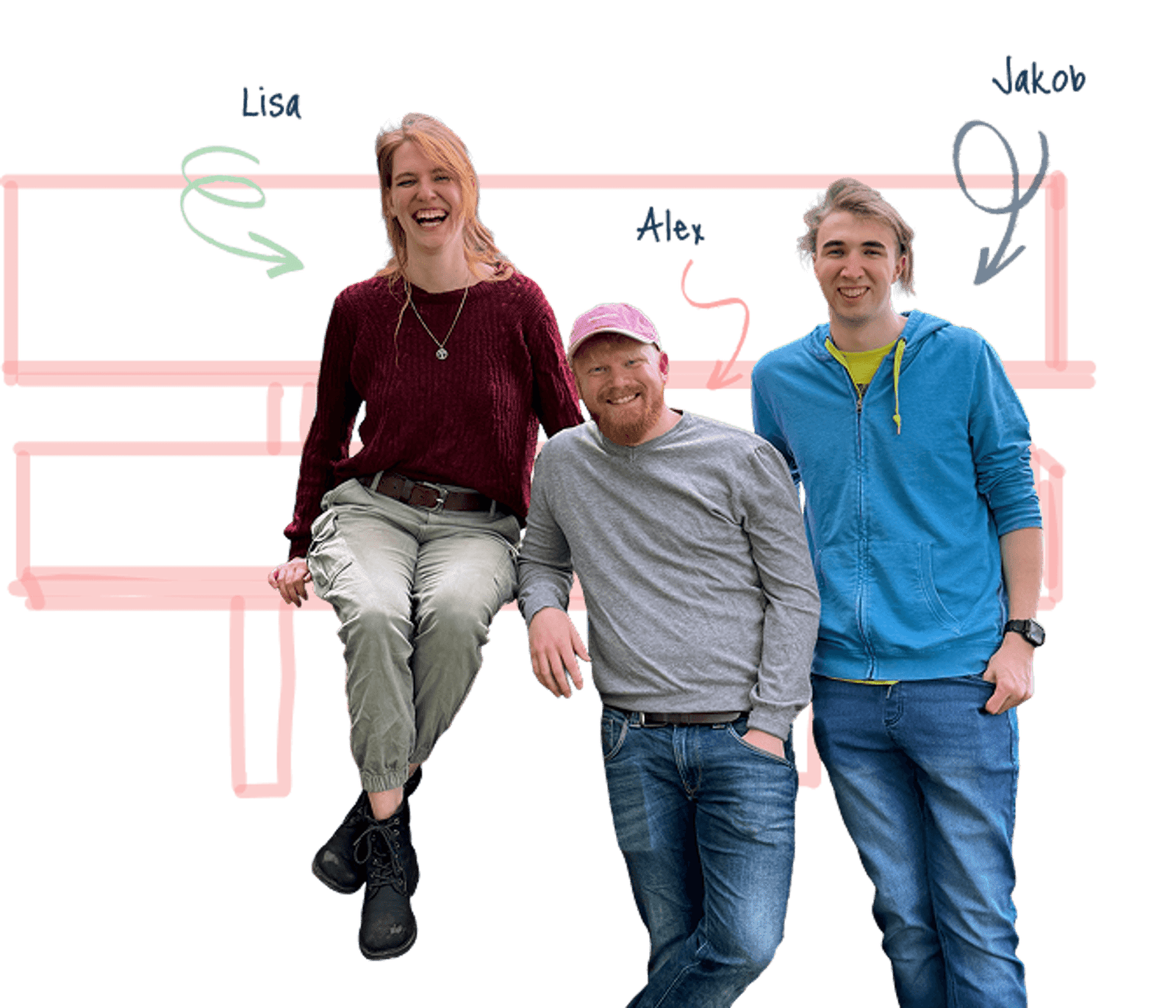 Menschen in einer Betreuungseinrichtung, die gemeinsam lächeln und interagieren