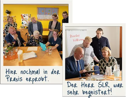Der Sozial-Landesrat probierte PflegeZeit selbst aus.