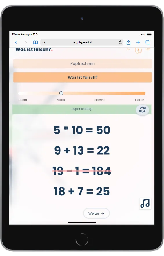 Bild der Pflegezeit App auf einem Handy